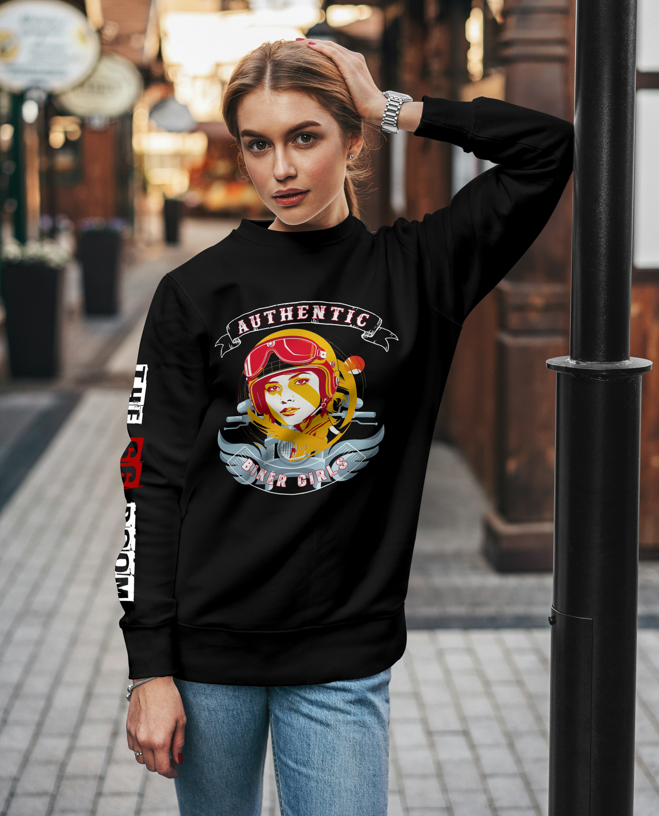 Sweatshirt femme biker Authentic Biker Girls - The 66 Room