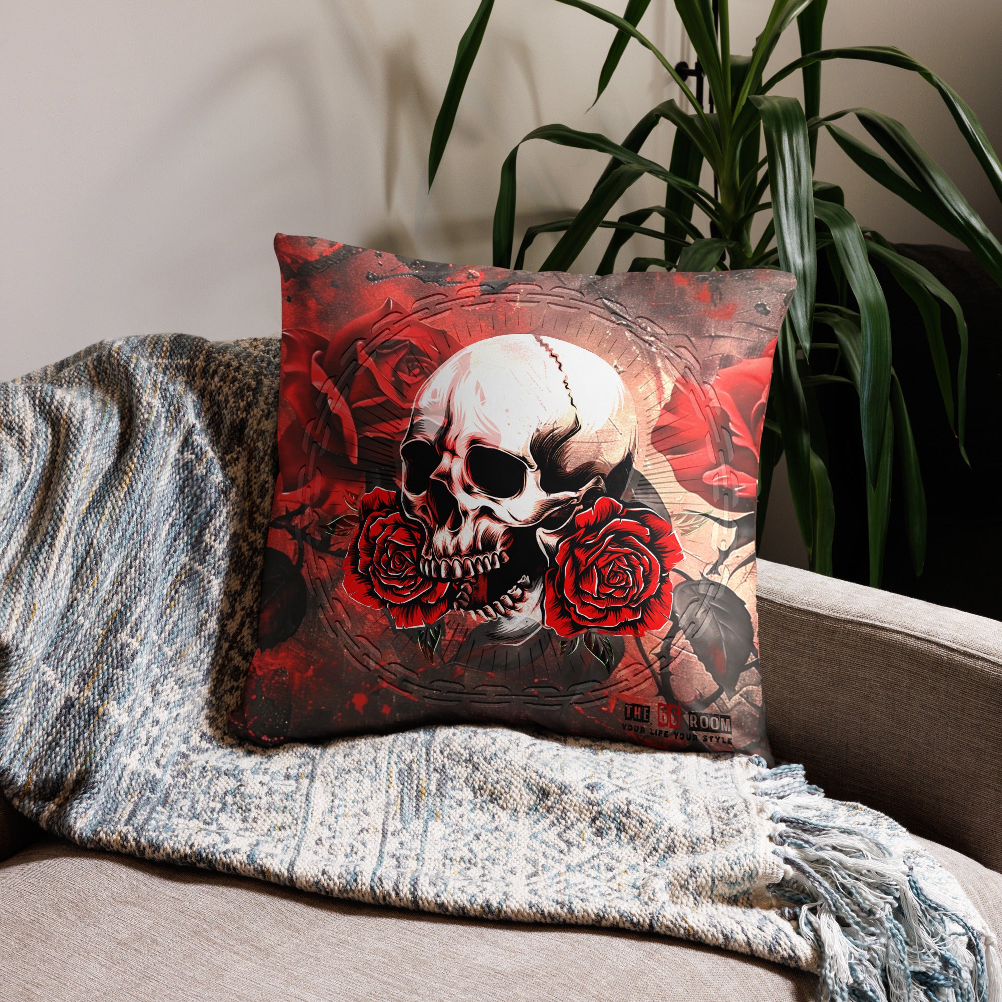 Coussin "Skull & Roses" - The 66 Room