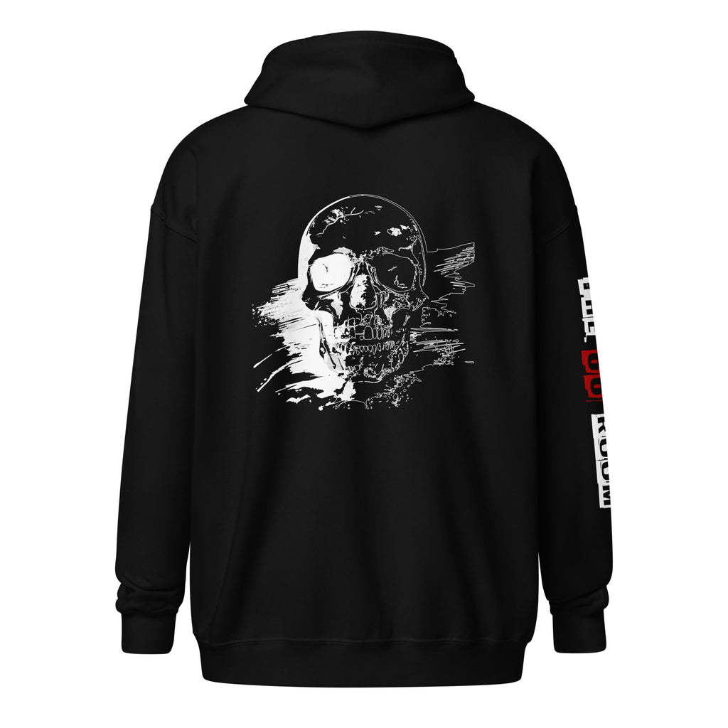 Veste zippée biker B&W Skull 1 - The 66 Room