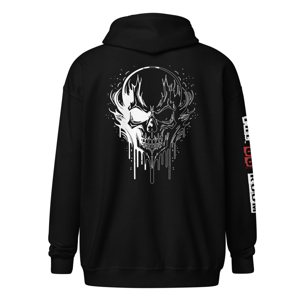 Veste zippée biker B&W Skull 3 - The 66 Room