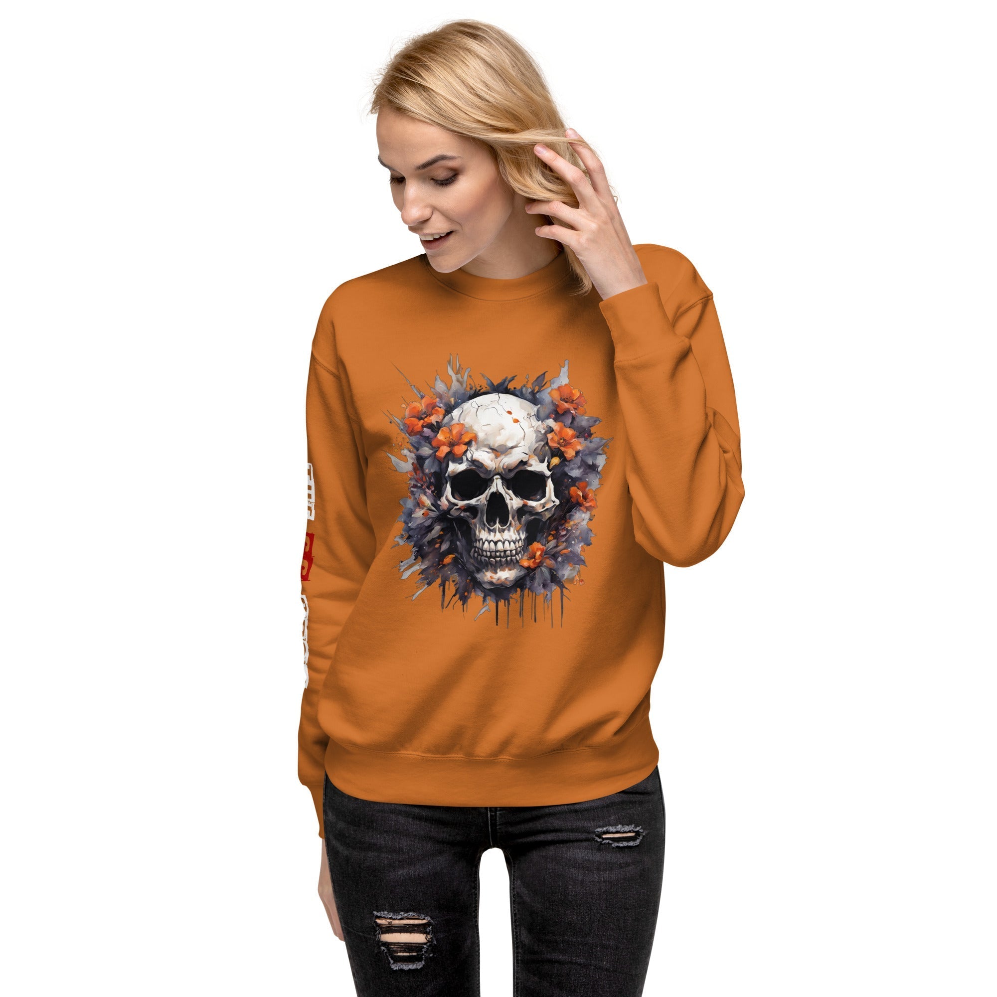 Sweatshirt femme biker Flower Skull 5 - The 66 Room