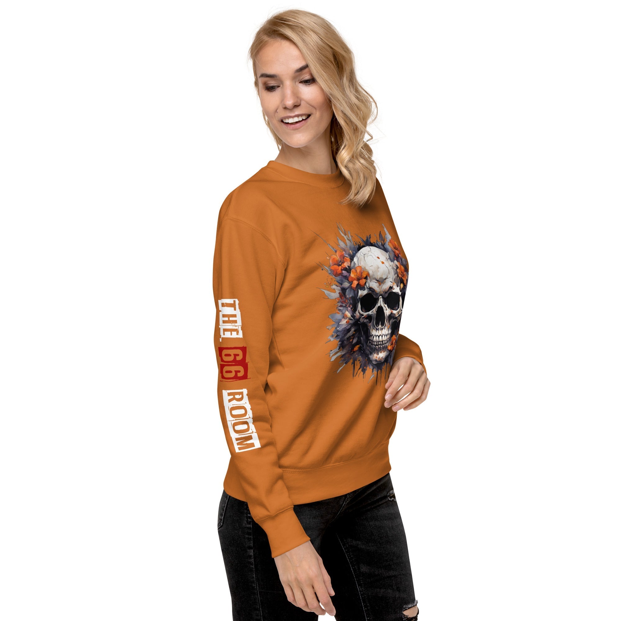 Sweatshirt femme biker Flower Skull 5 - The 66 Room