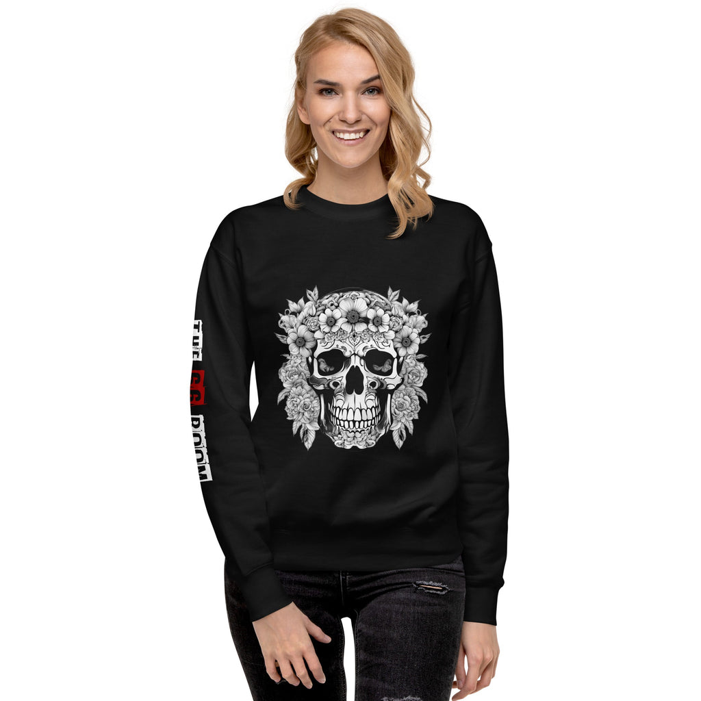 Sweatshirt femme biker Flower Skull 1 - The 66 Room