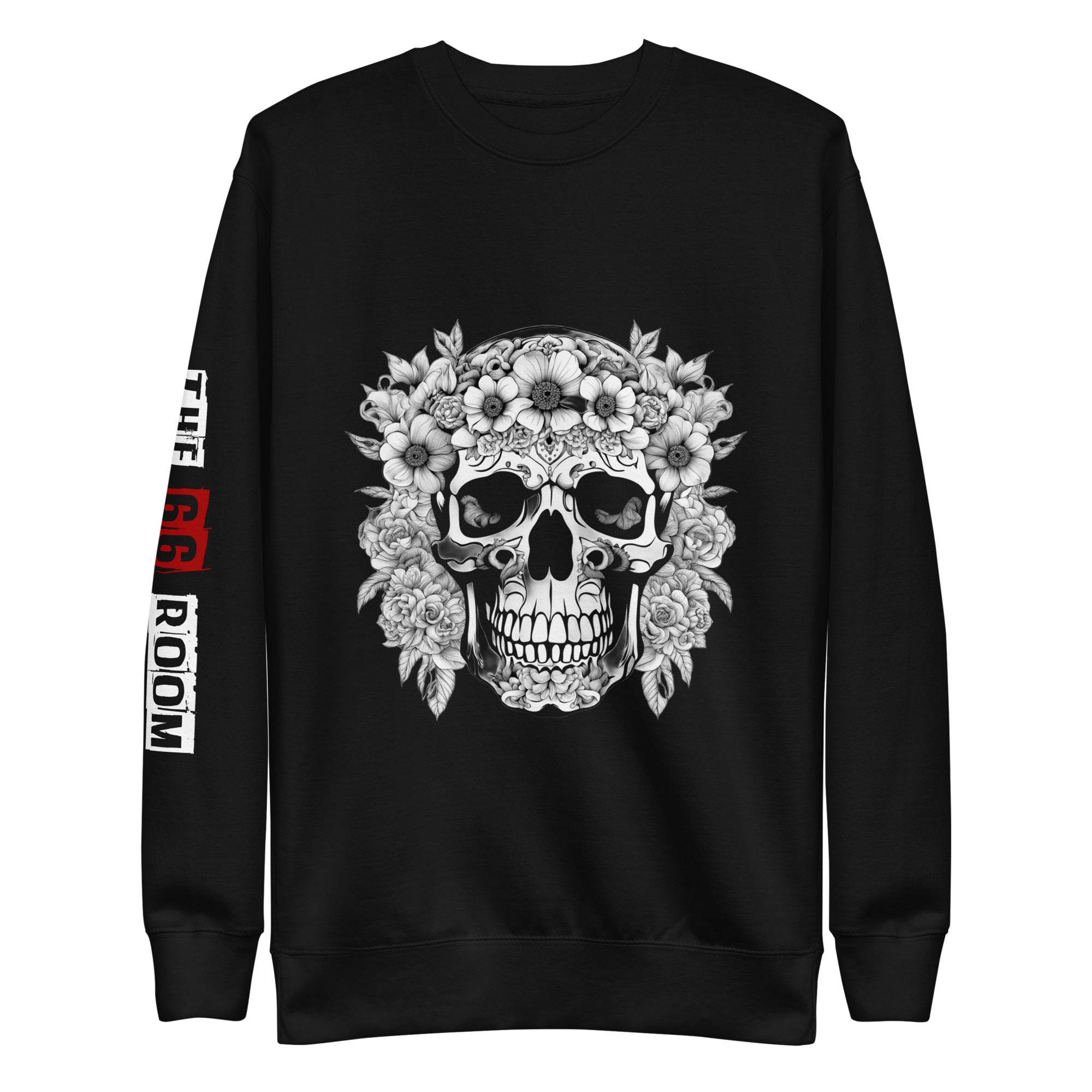 Sweatshirt femme biker Flower Skull 1 - The 66 Room