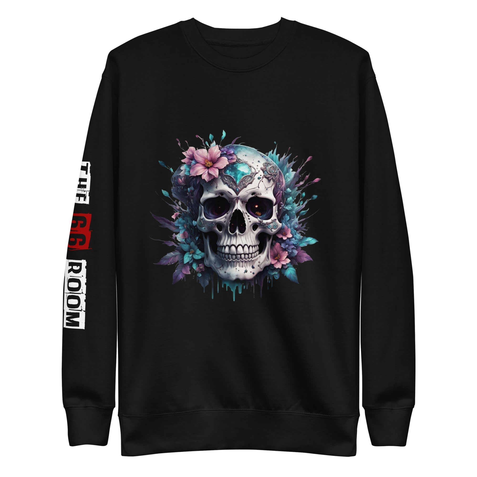 Sweatshirt femme biker Flower Skull 4 - The 66 Room