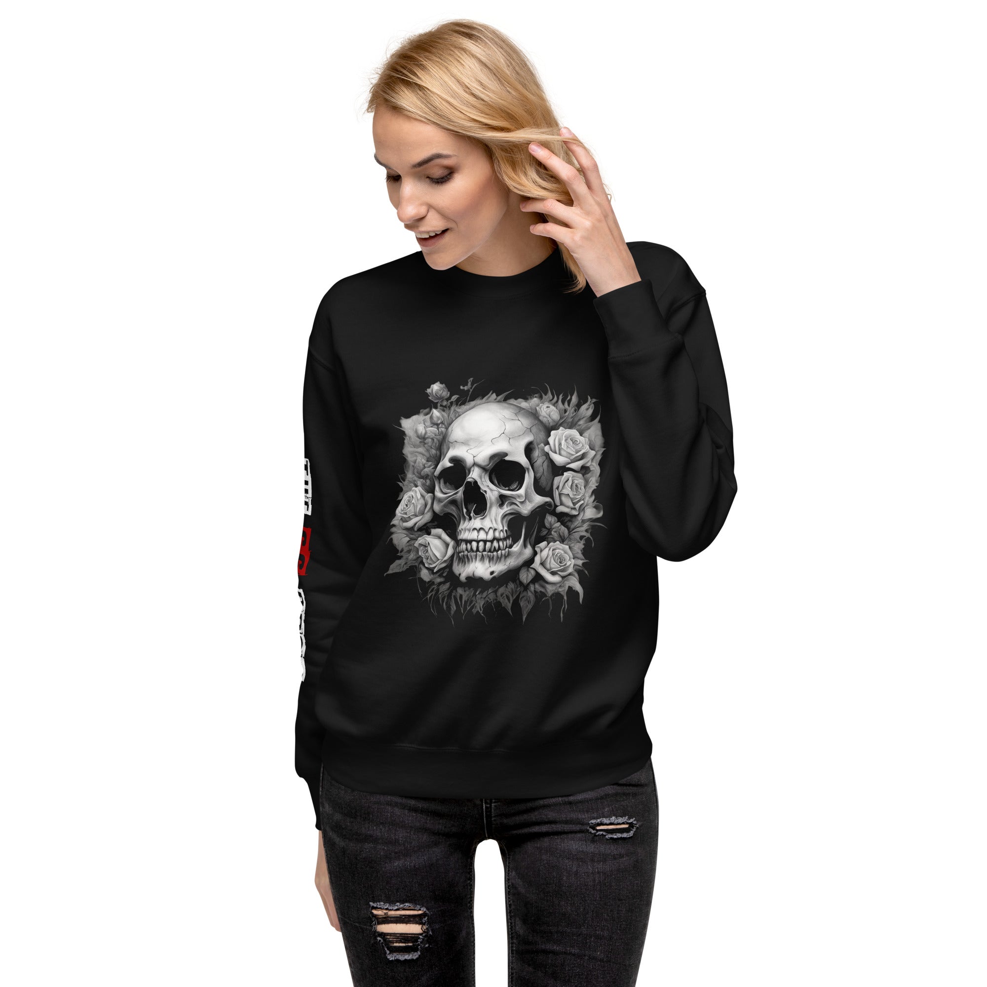 Sweatshirt femme biker Flower Skull 3 - The 66 Room
