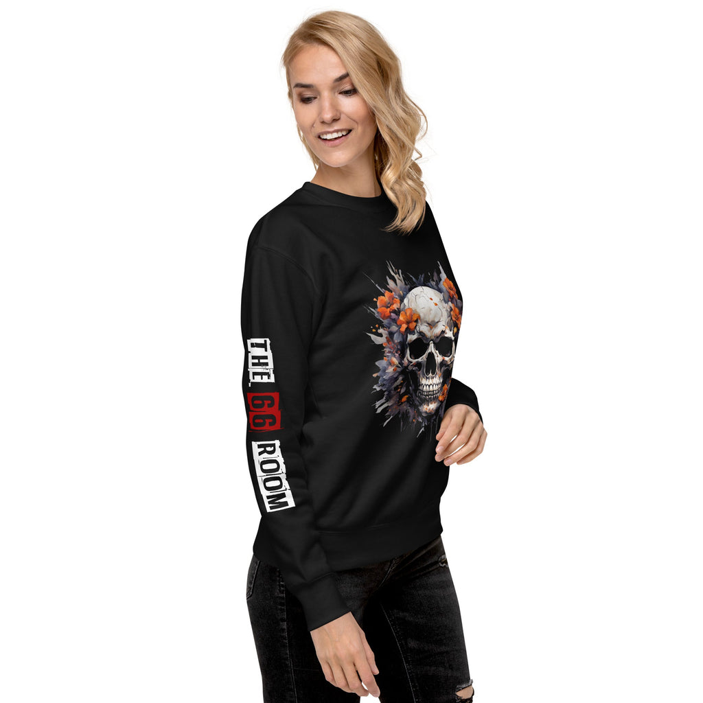 Sweatshirt femme biker Flower Skull 5 - The 66 Room