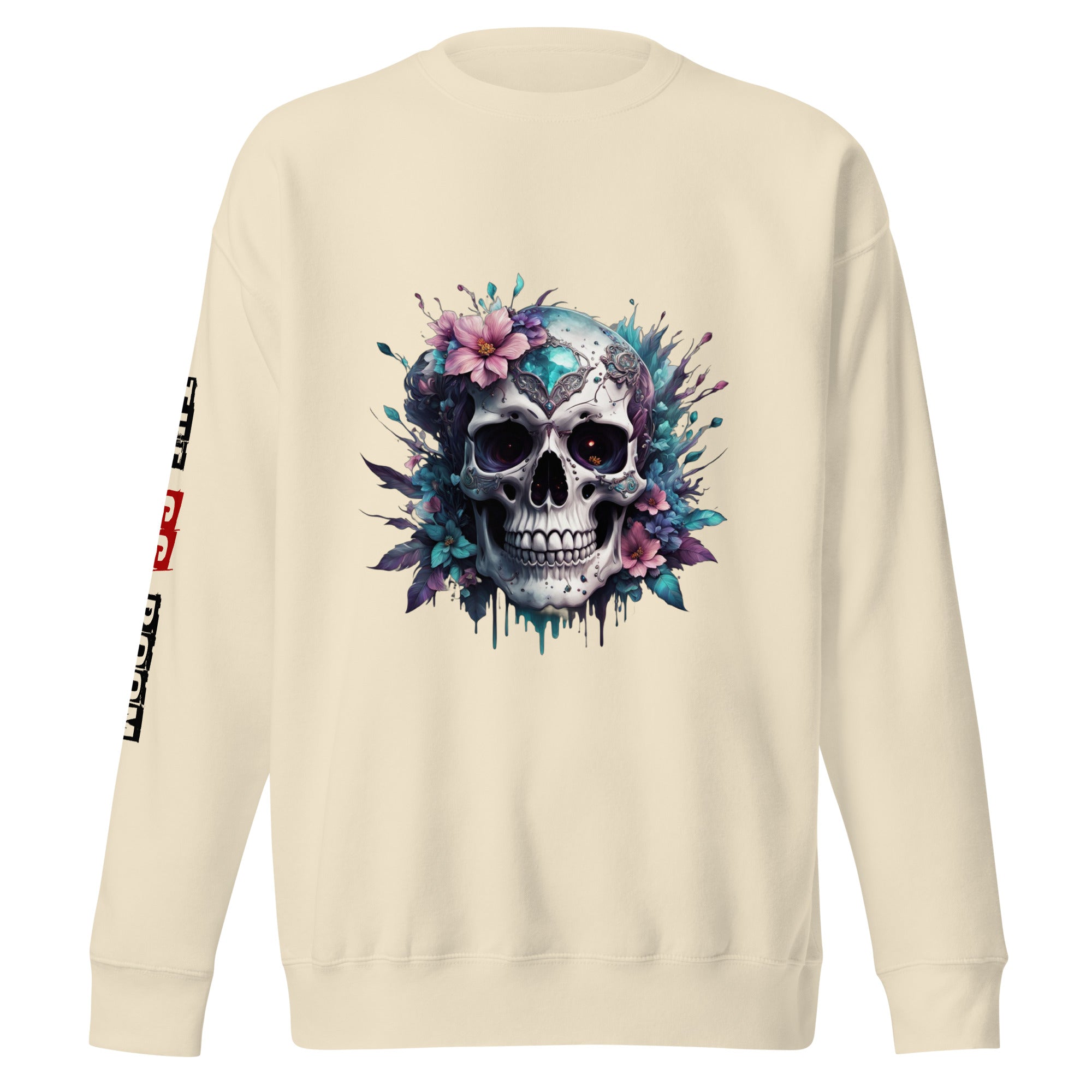 Sweatshirt femme biker Flower Skull 4 - The 66 Room