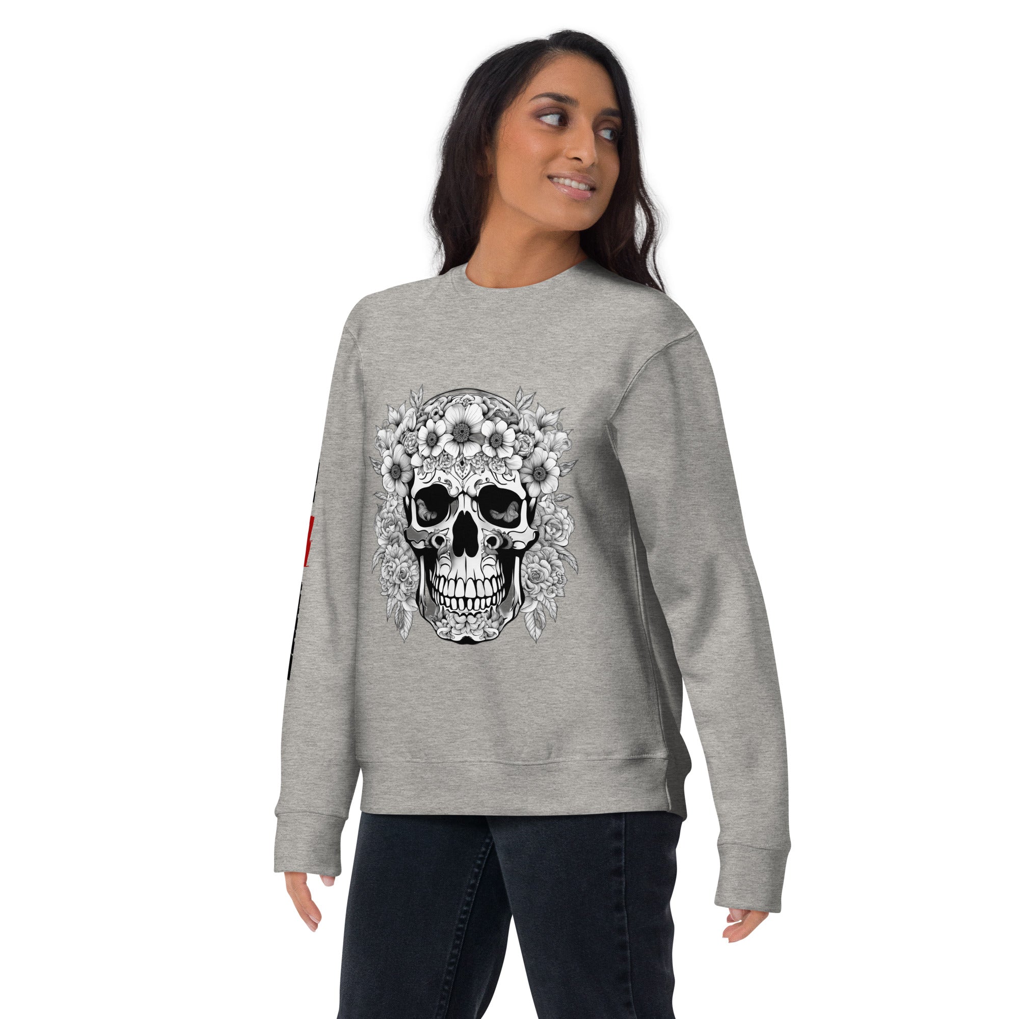 Sweatshirt femme biker Flower Skull 1 - The 66 Room