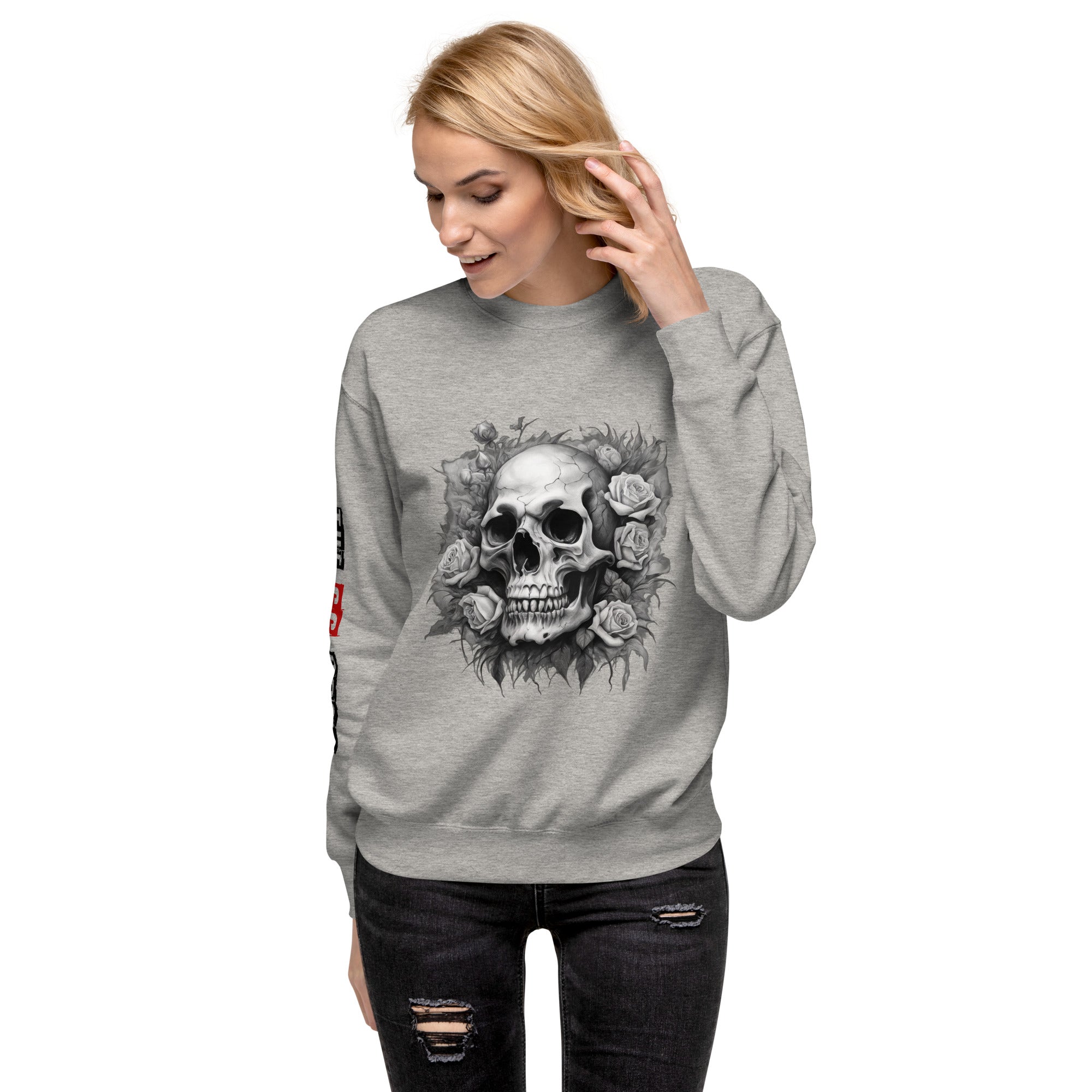 Sweatshirt femme biker Flower Skull 3 - The 66 Room