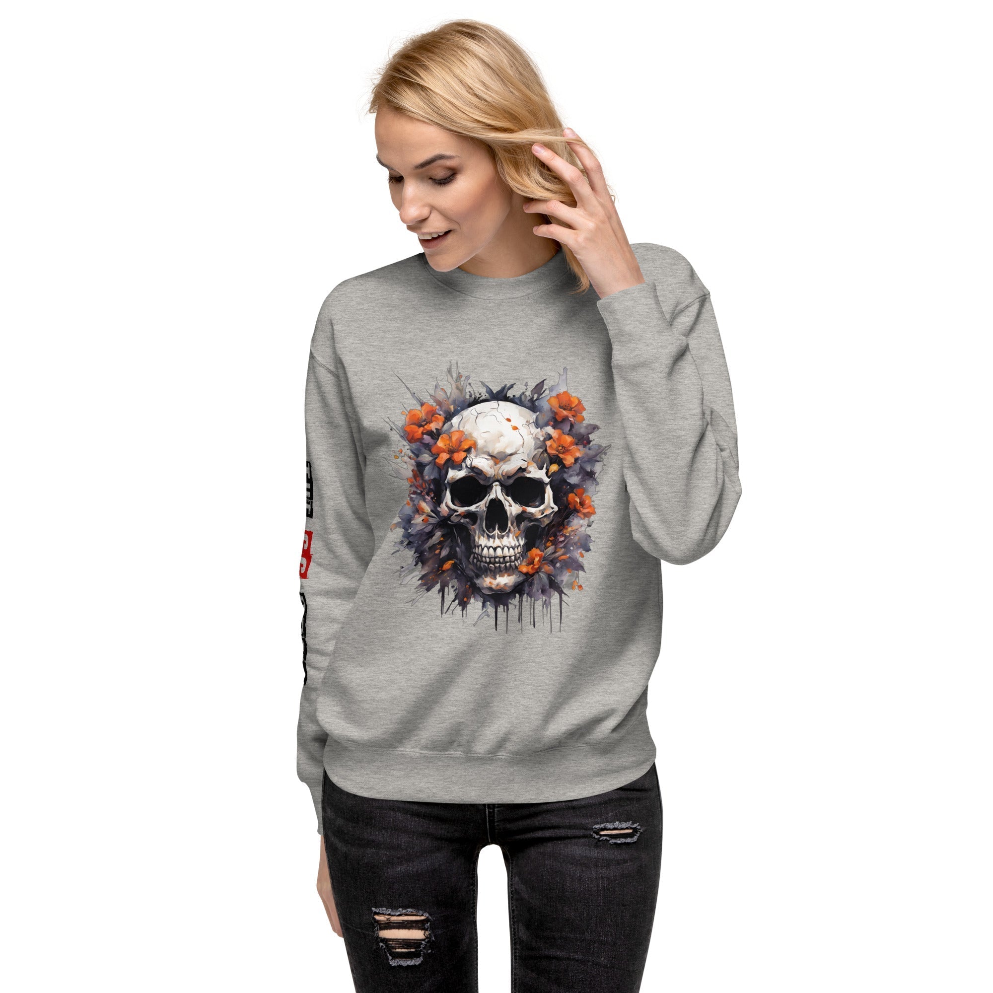 Sweatshirt femme biker Flower Skull 5 - The 66 Room