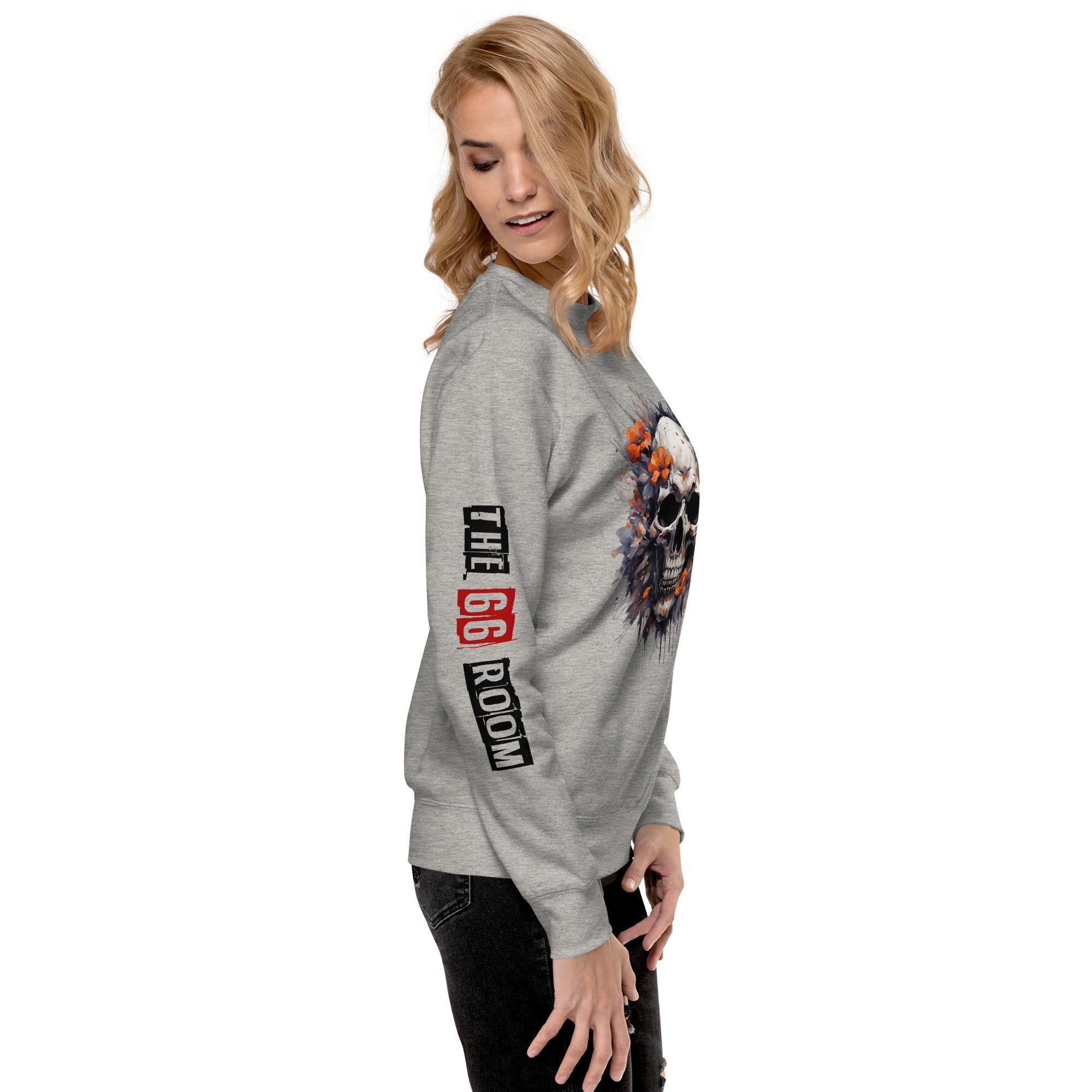 Sweatshirt femme biker Flower Skull 5 - The 66 Room