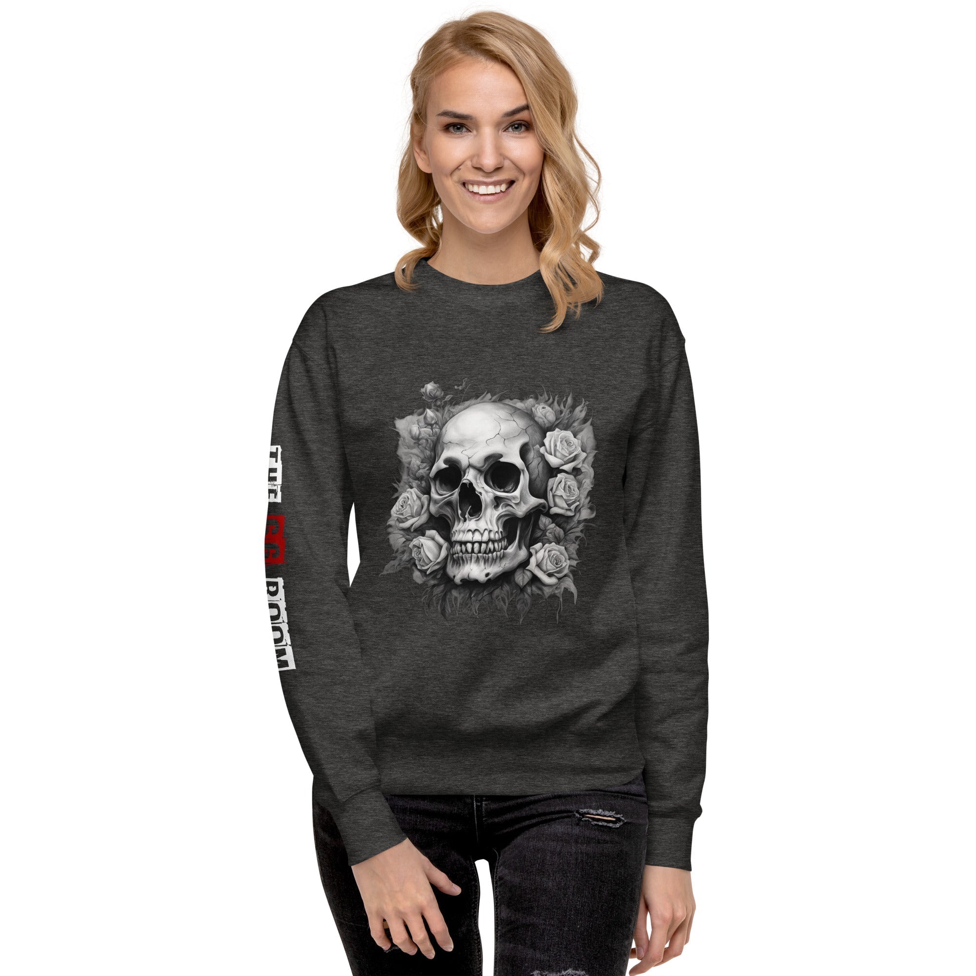 Sweatshirt femme biker Flower Skull 3 - The 66 Room