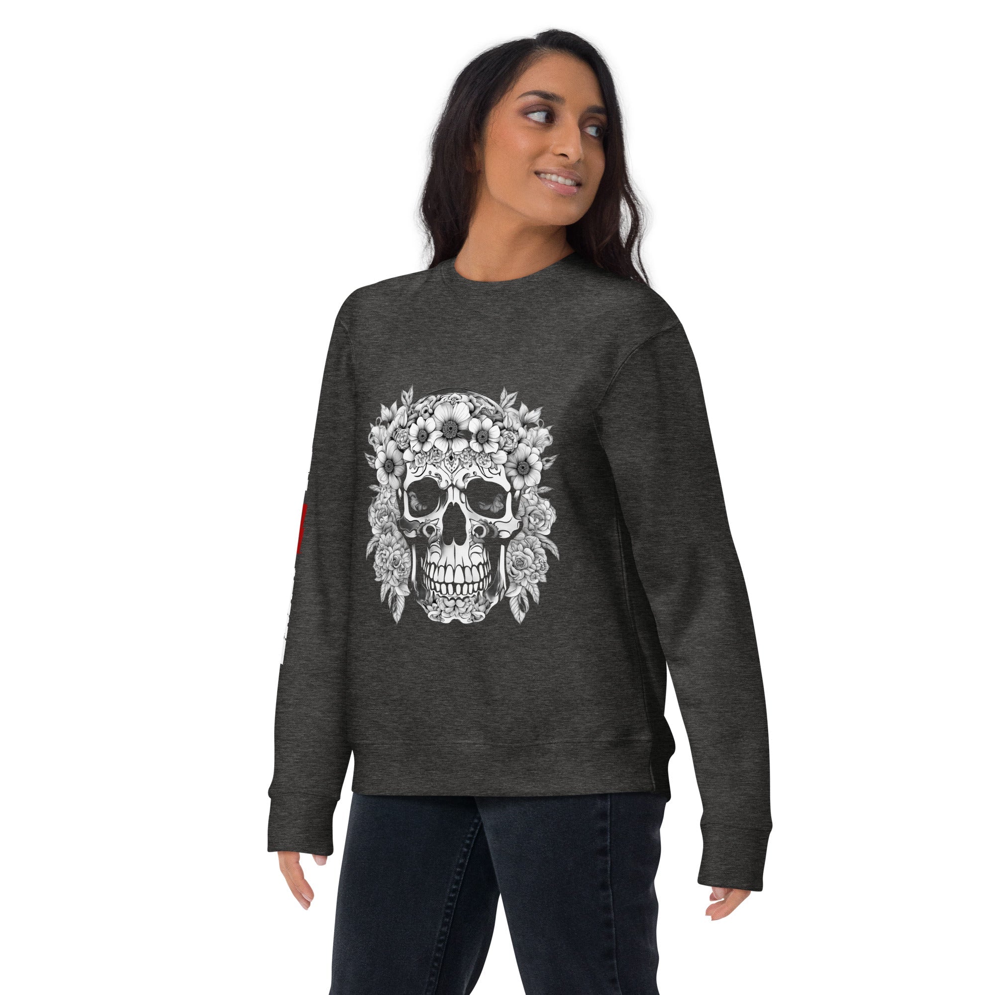 Sweatshirt femme biker Flower Skull 1 - The 66 Room