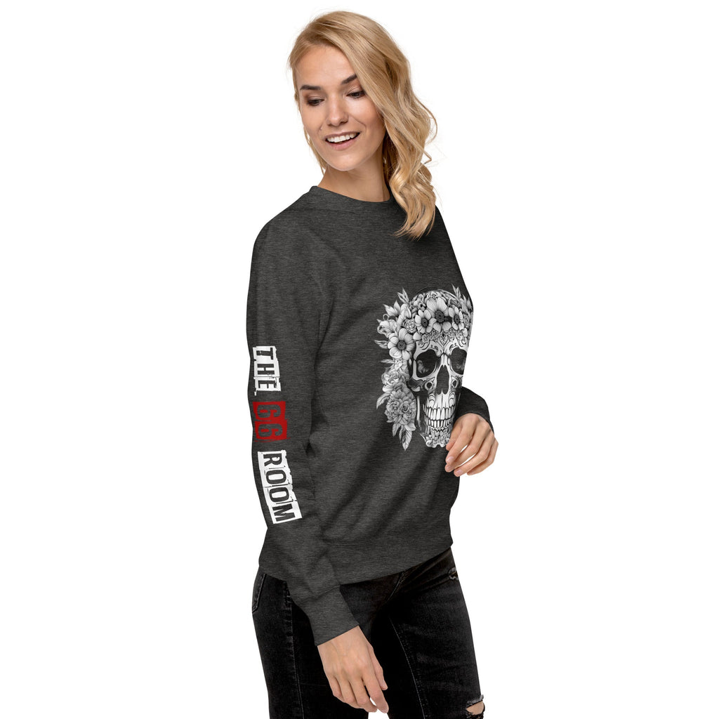 Sweatshirt femme biker Flower Skull 1 - The 66 Room