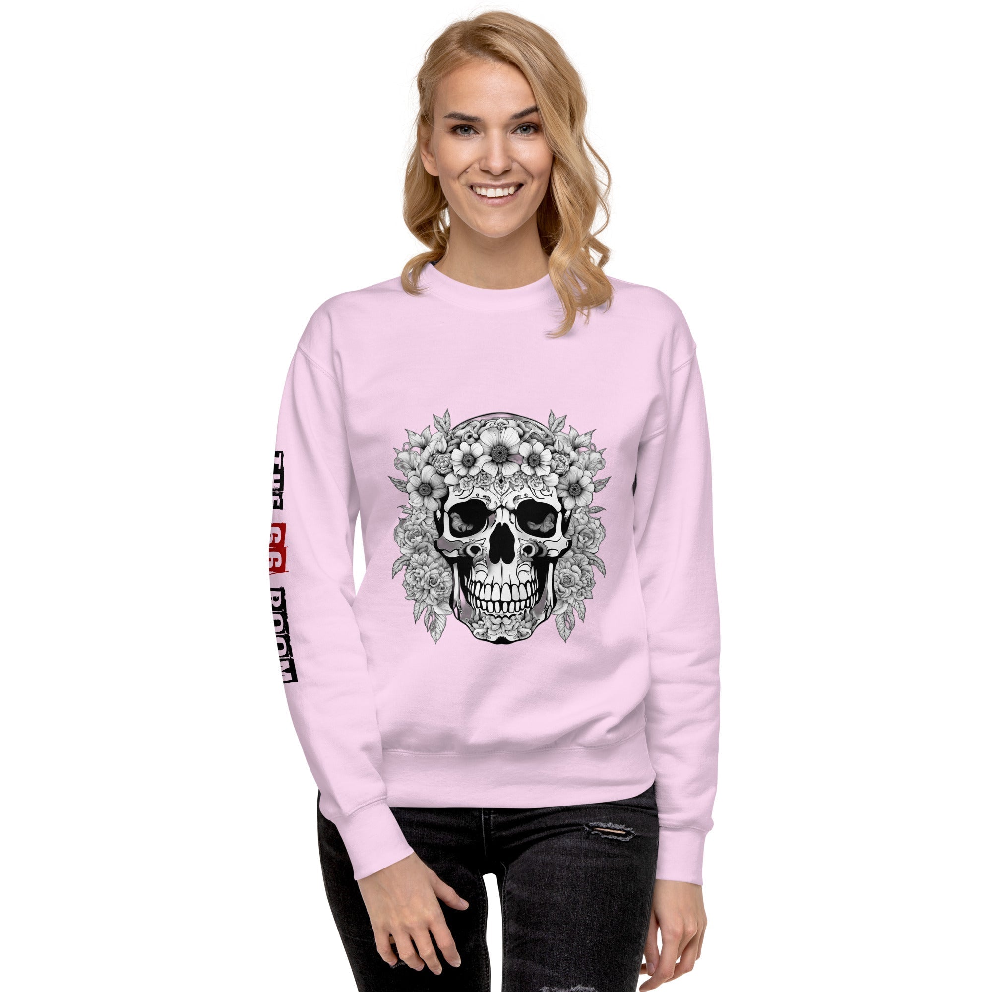 Sweatshirt femme biker Flower Skull 1 - The 66 Room