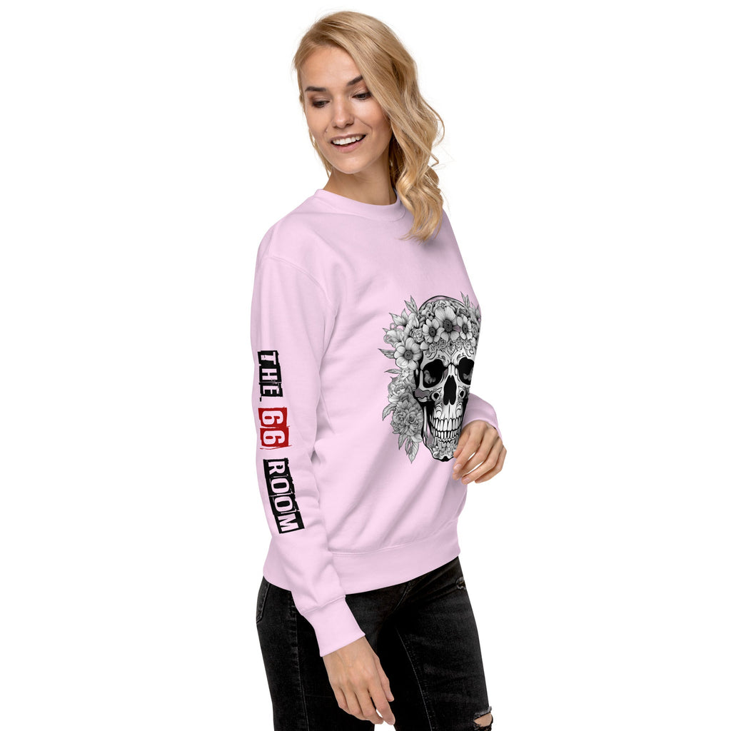 Sweatshirt femme biker Flower Skull 1 - The 66 Room