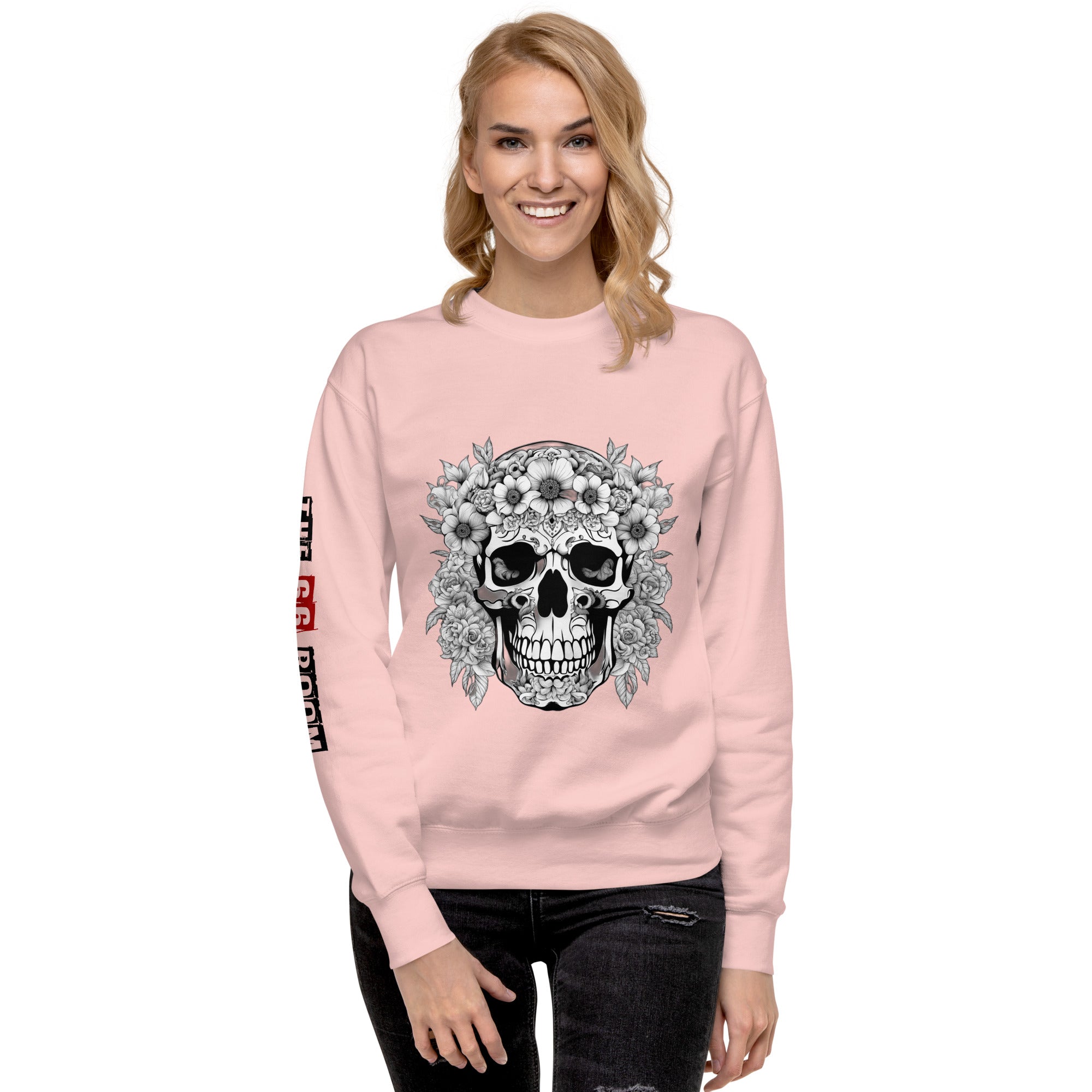 Sweatshirt femme biker Flower Skull 1 - The 66 Room