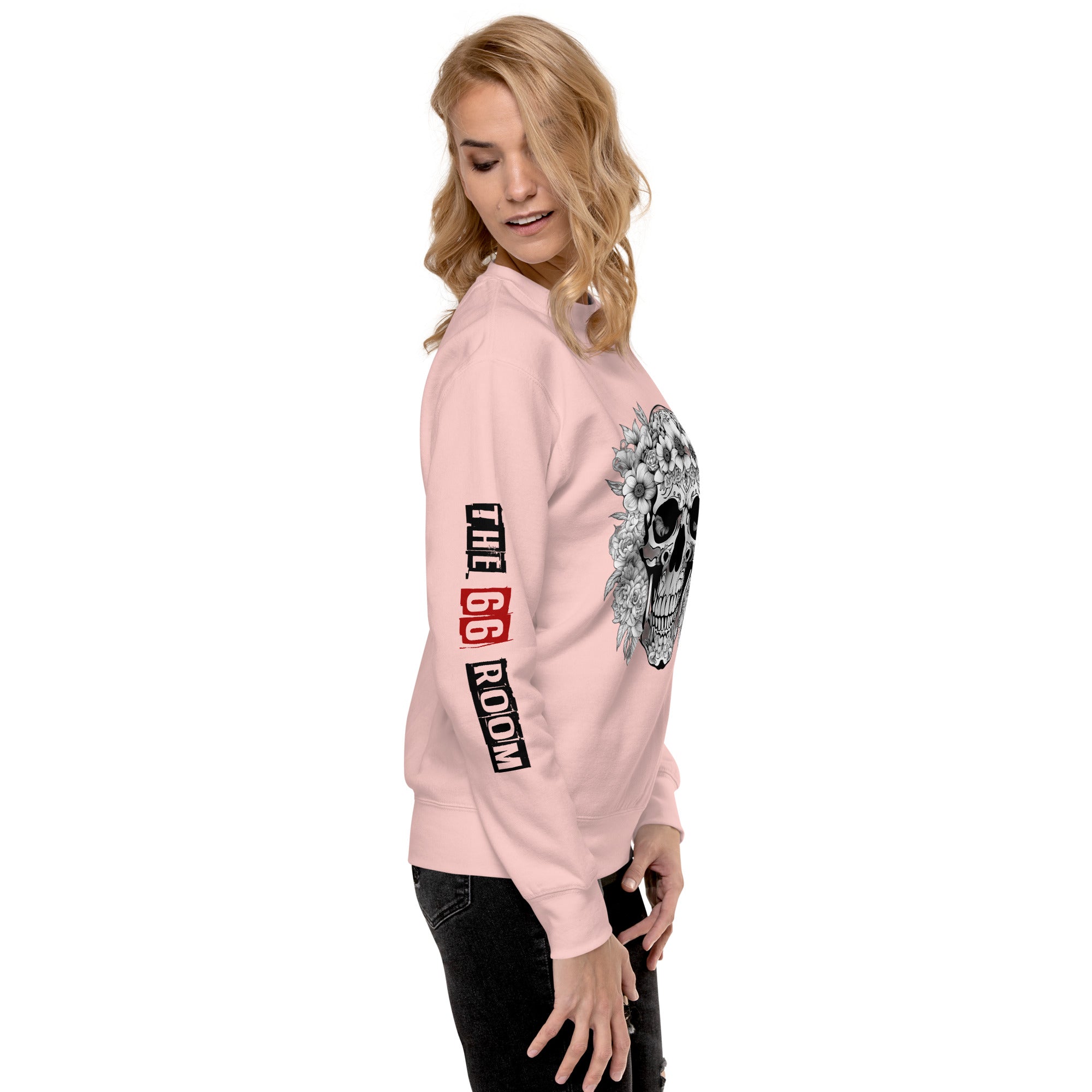 Sweatshirt femme biker Flower Skull 1 - The 66 Room