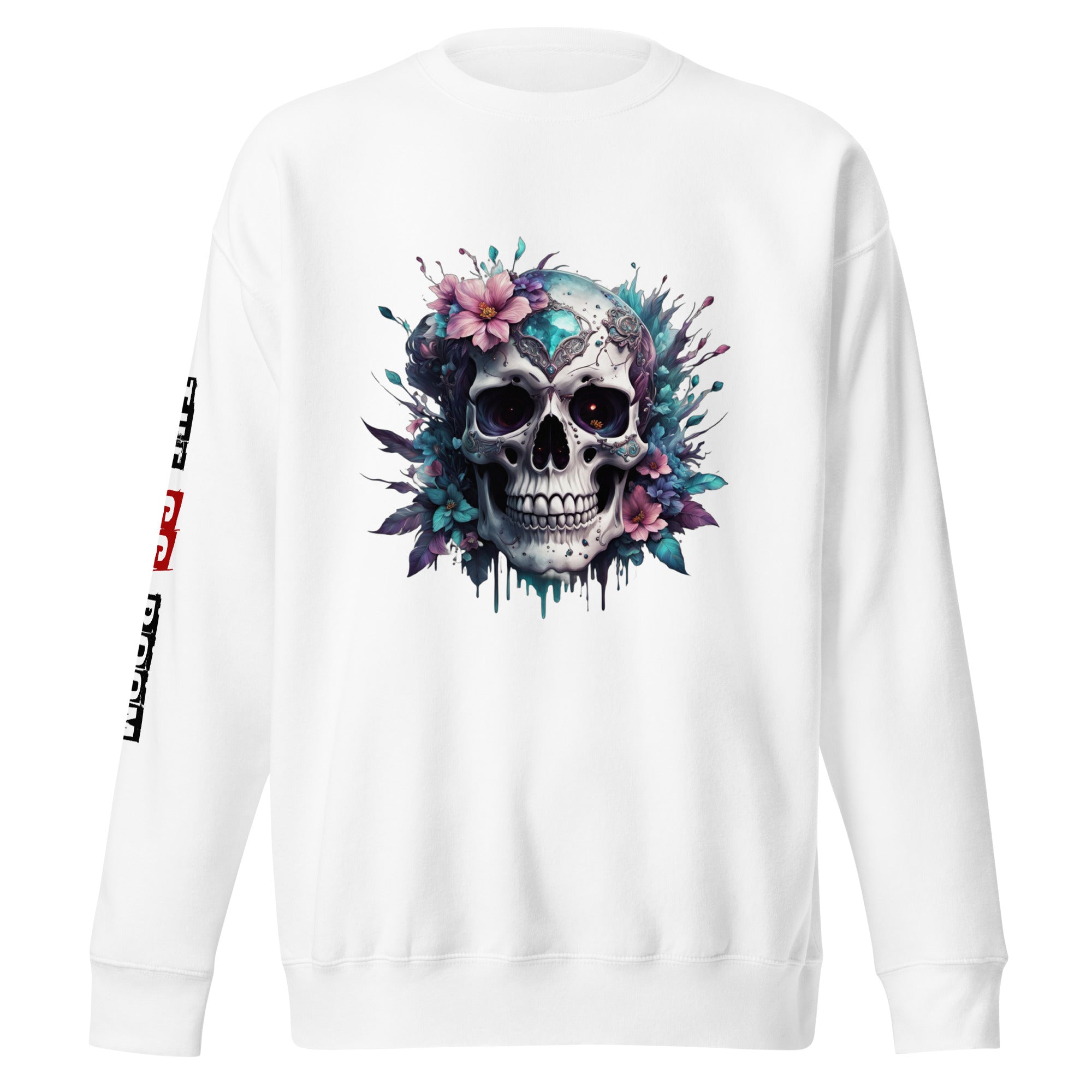 Sweatshirt femme biker Flower Skull 4 - The 66 Room