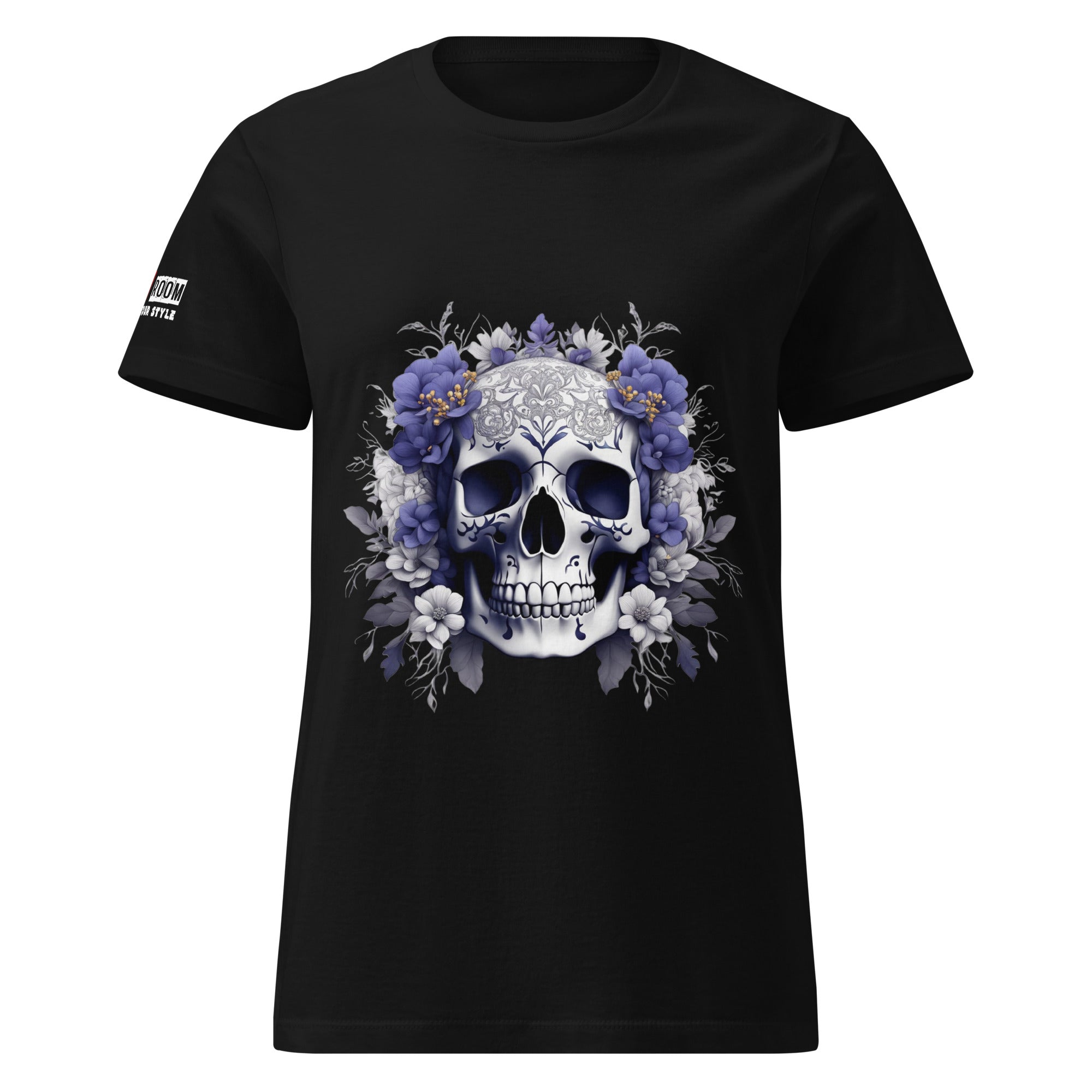 T-shirt femme biker Flower Skull 2 - The 66 Room