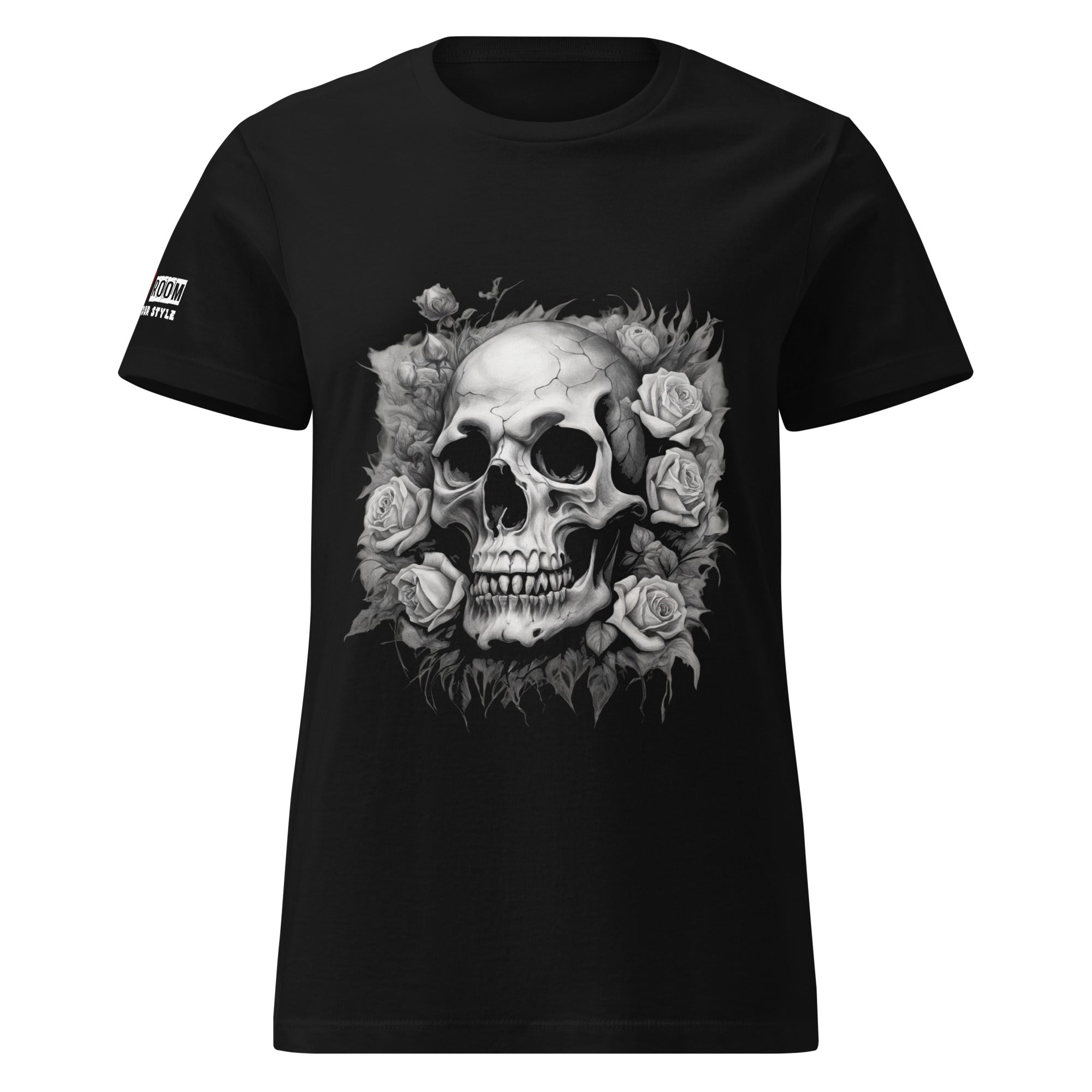 T-shirt femme biker Flower Skull 3 - The 66 Room