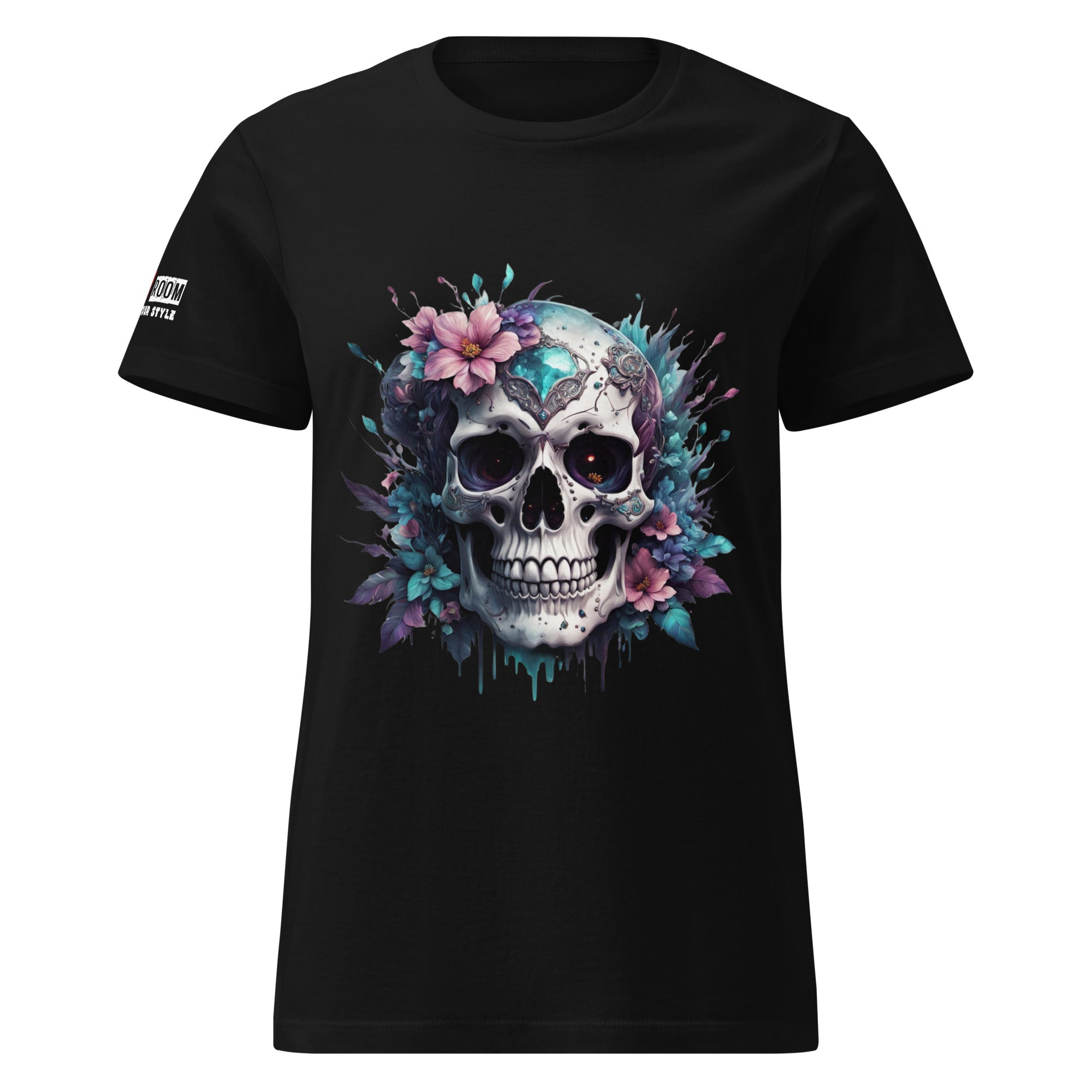 T-shirt femme biker Flower Skull 4 - The 66 Room