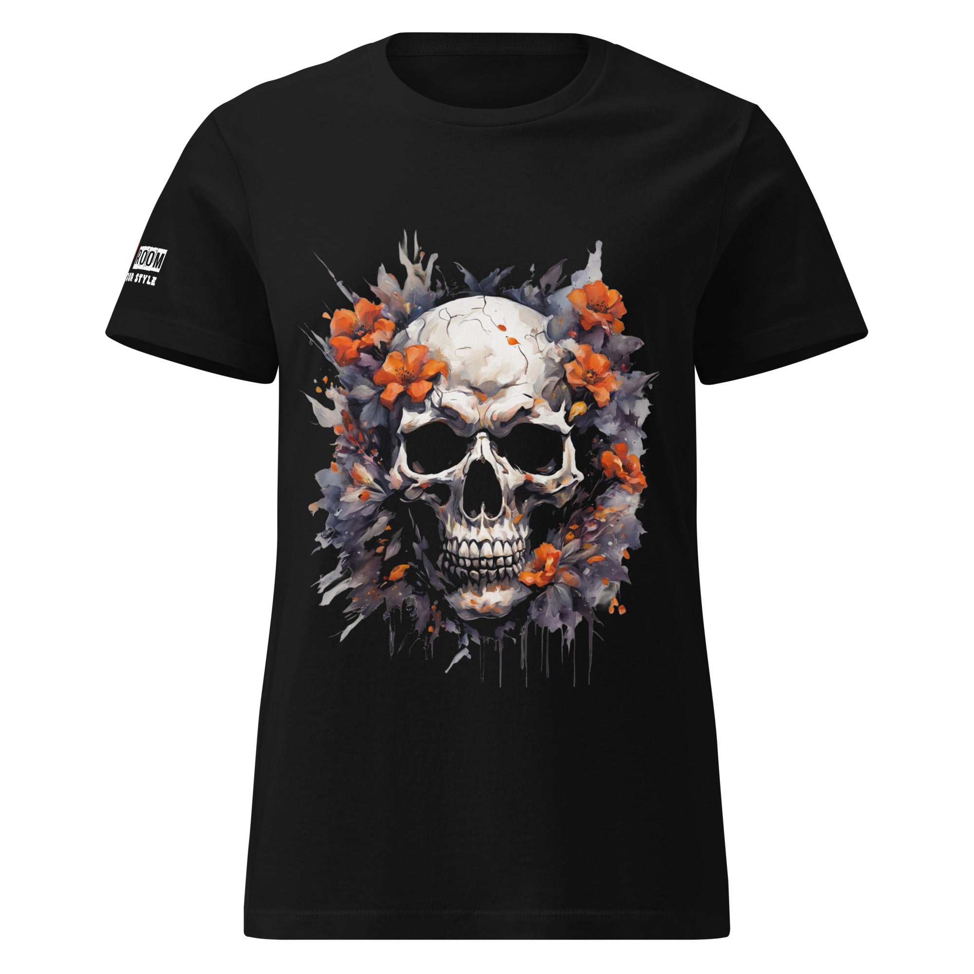 T-shirt femme biker Flower Skull 5 - The 66 Room