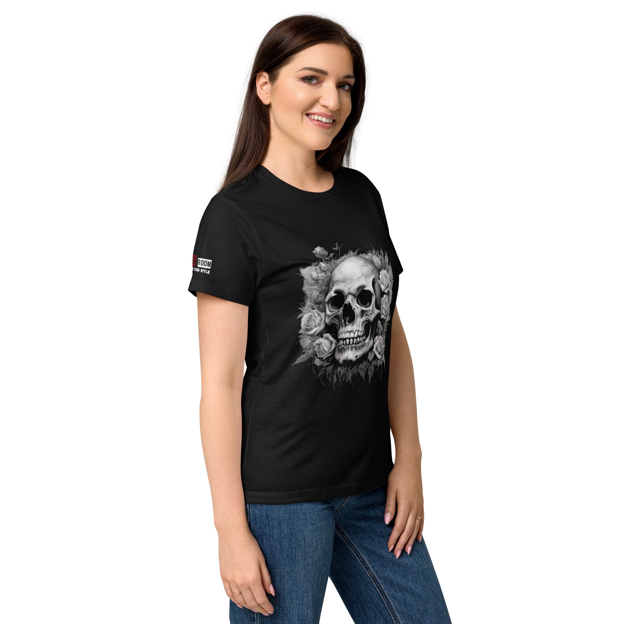T-shirt femme biker Flower Skull 3 - The 66 Room