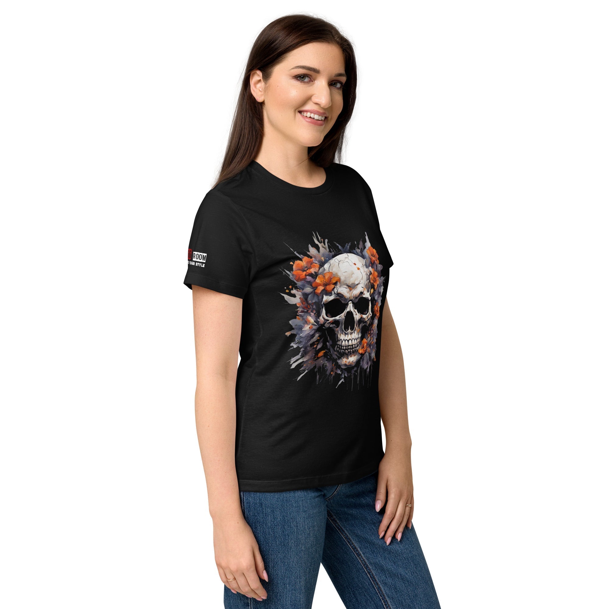 T-shirt femme biker Flower Skull 5 - The 66 Room