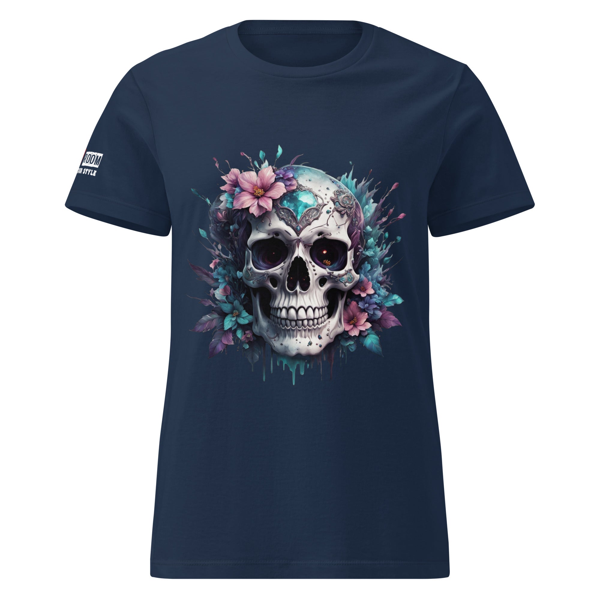 T-shirt femme biker Flower Skull 4 - The 66 Room