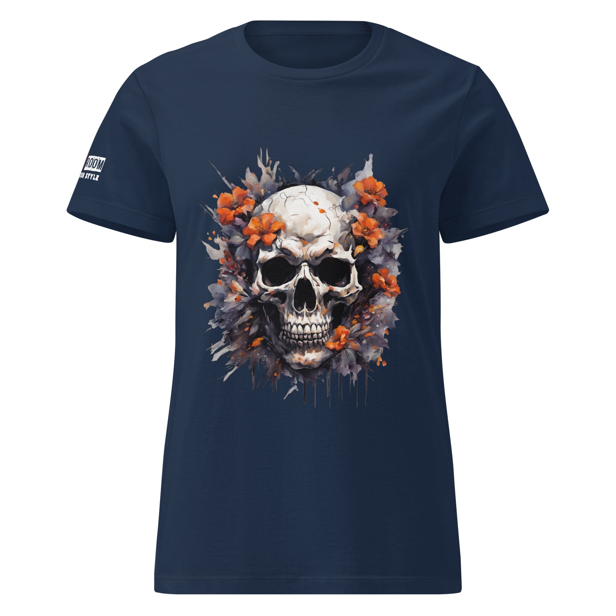 T-shirt femme biker Flower Skull 5 - The 66 Room