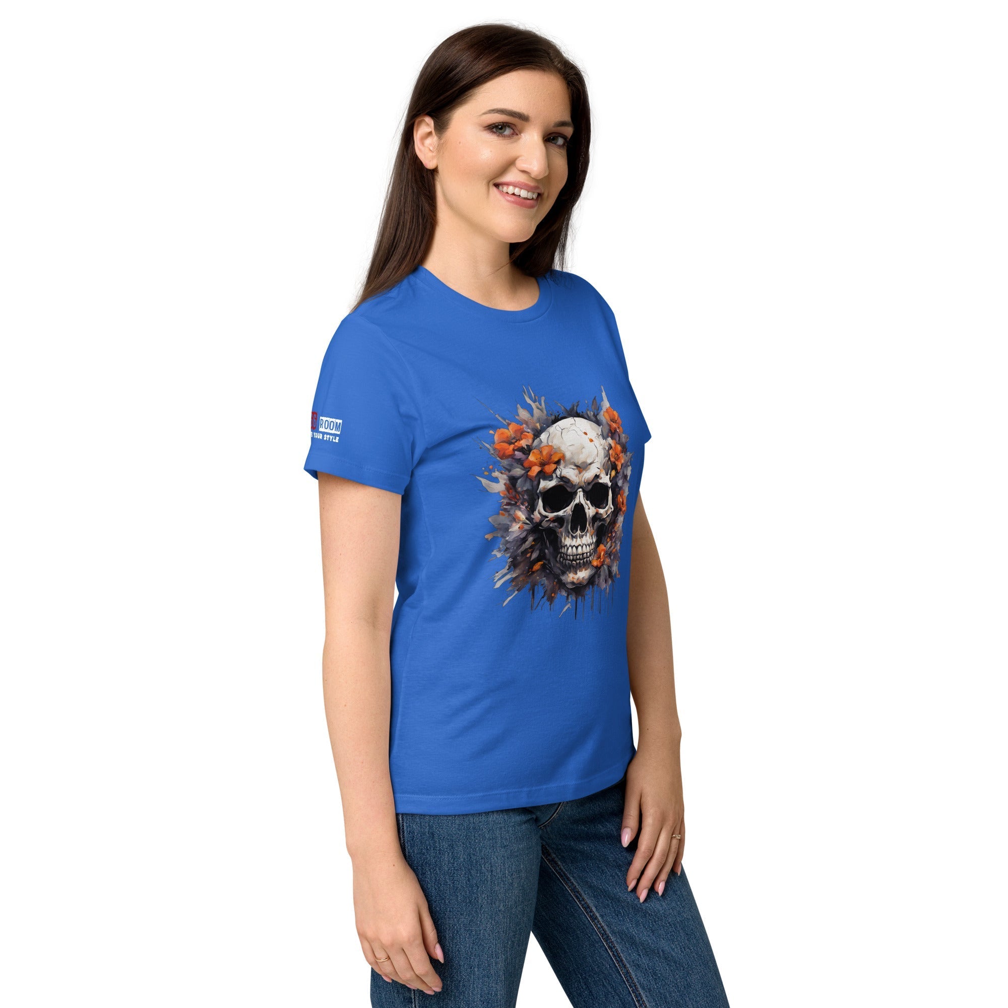 T-shirt femme biker Flower Skull 5 - The 66 Room