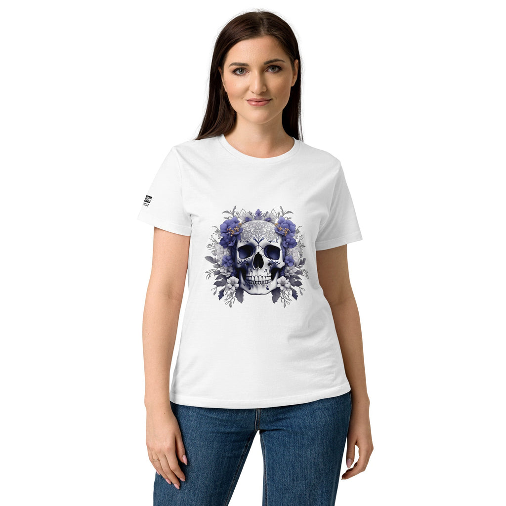 T-shirt femme biker Flower Skull 2 - The 66 Room