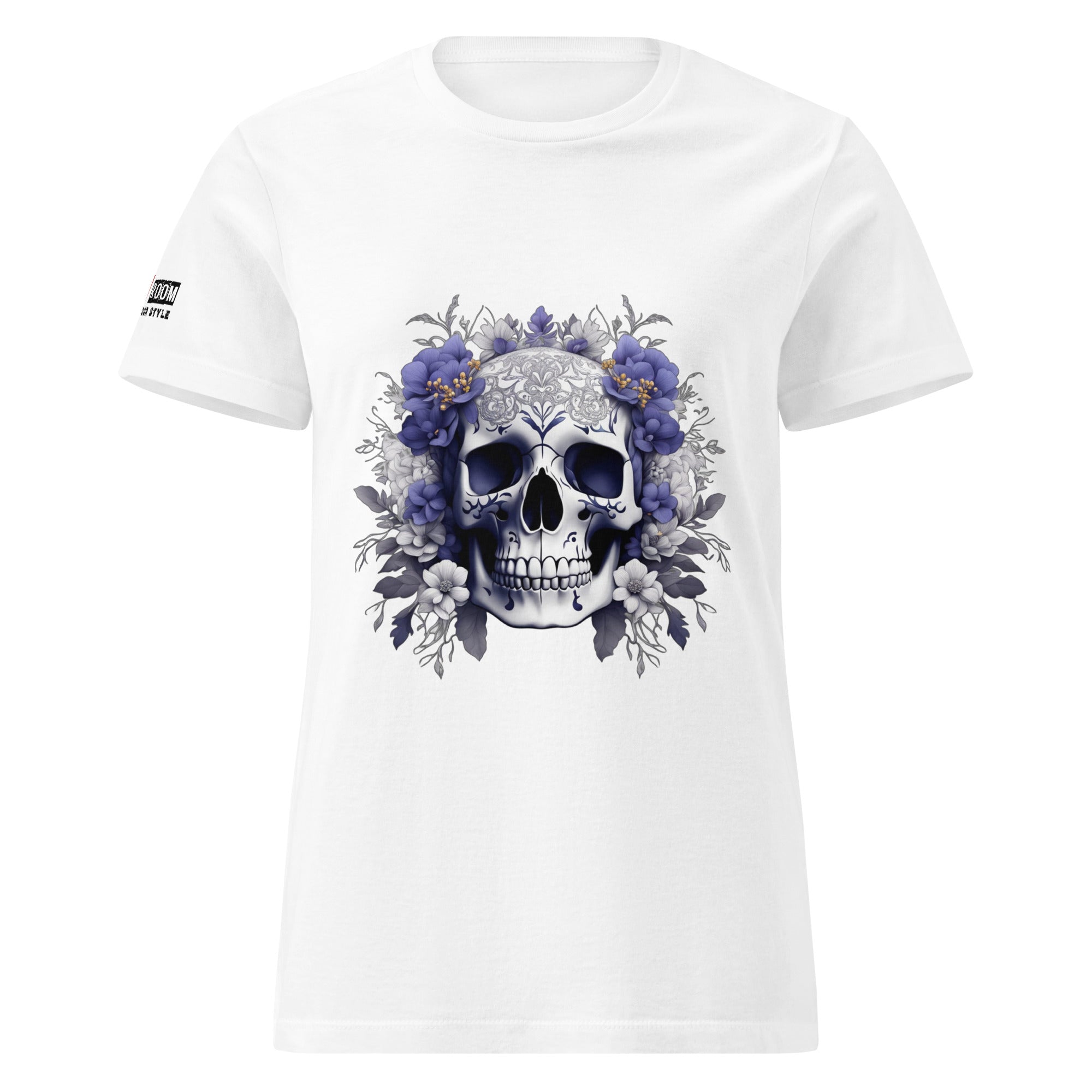 T-shirt femme biker Flower Skull 2 - The 66 Room