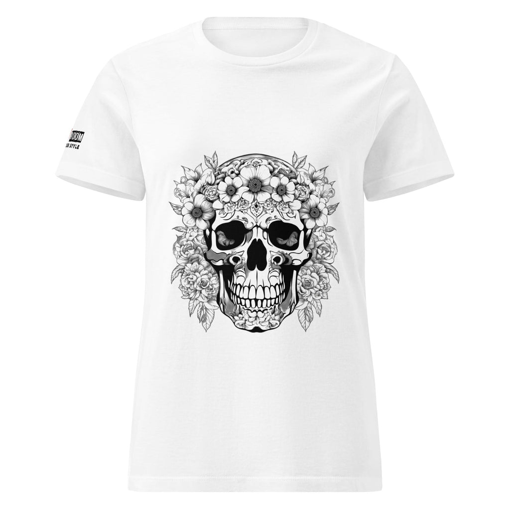 T-shirt femme biker Flower Skull 1 - The 66 Room