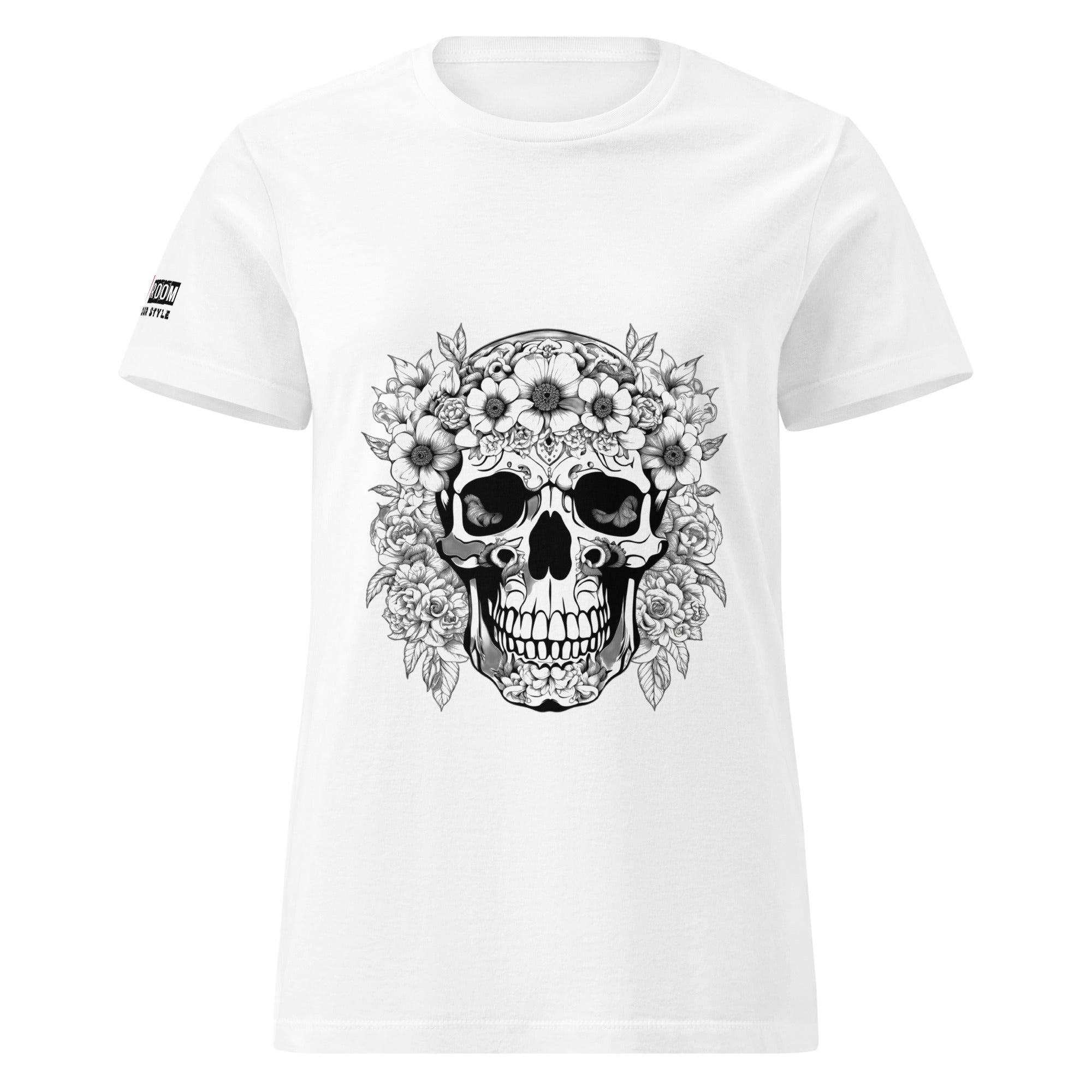 T-shirt femme biker Flower Skull 1 - The 66 Room