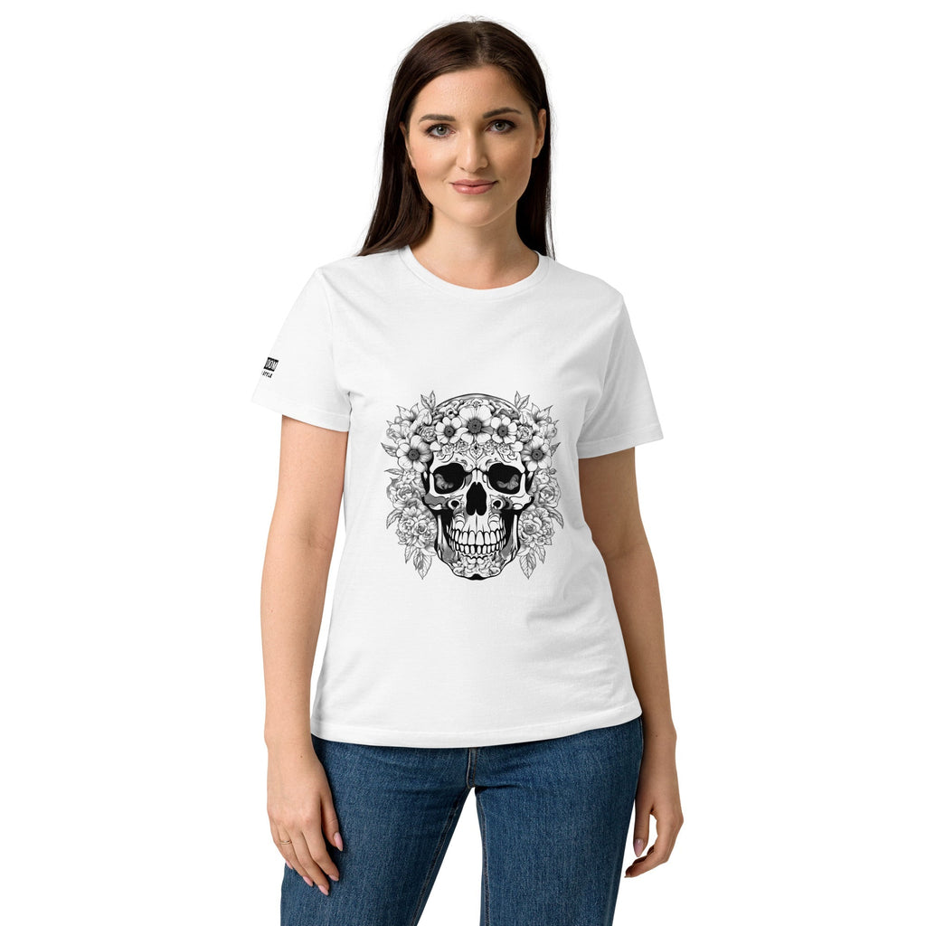 T-shirt femme biker Flower Skull 1 - The 66 Room