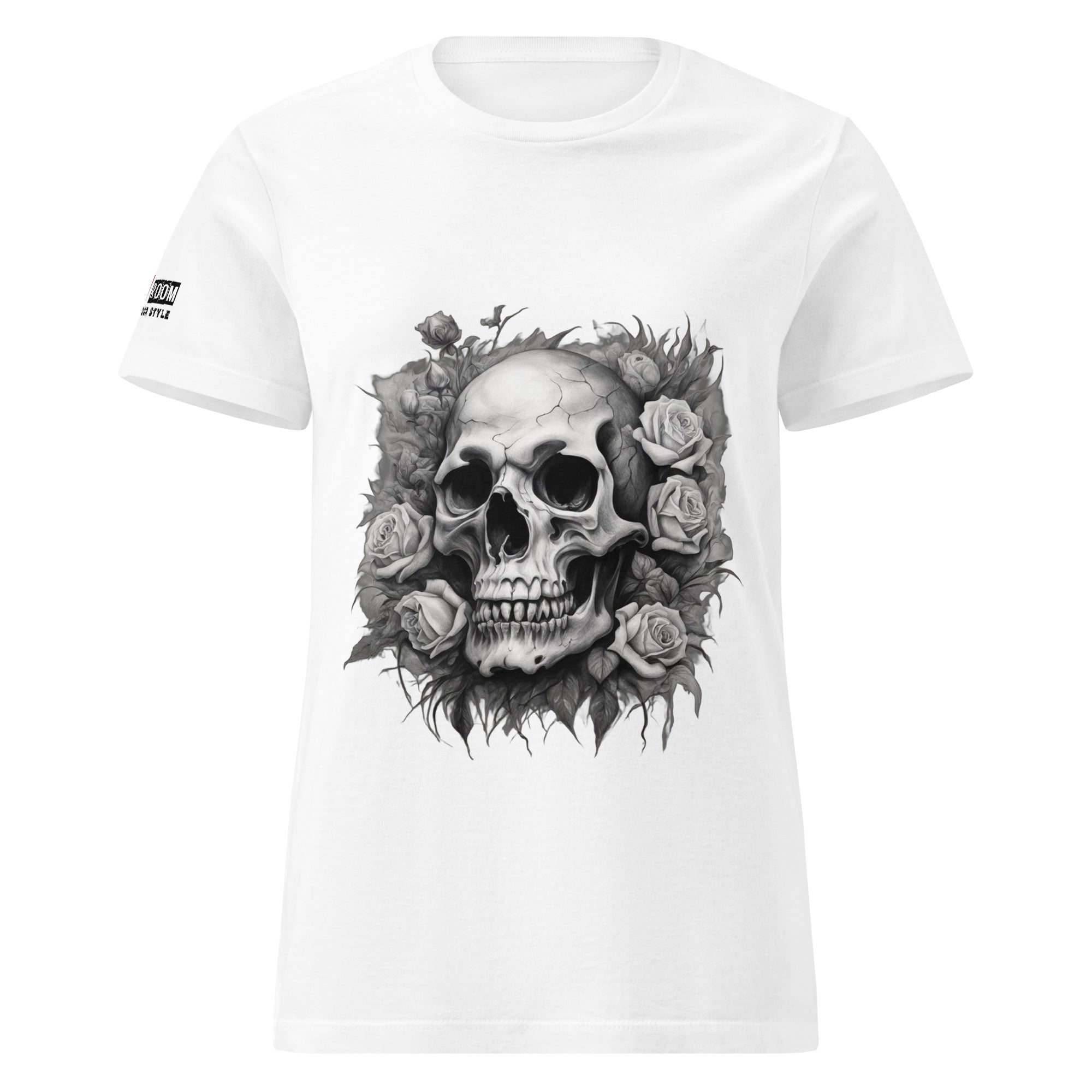 T-shirt femme biker Flower Skull 3 - The 66 Room