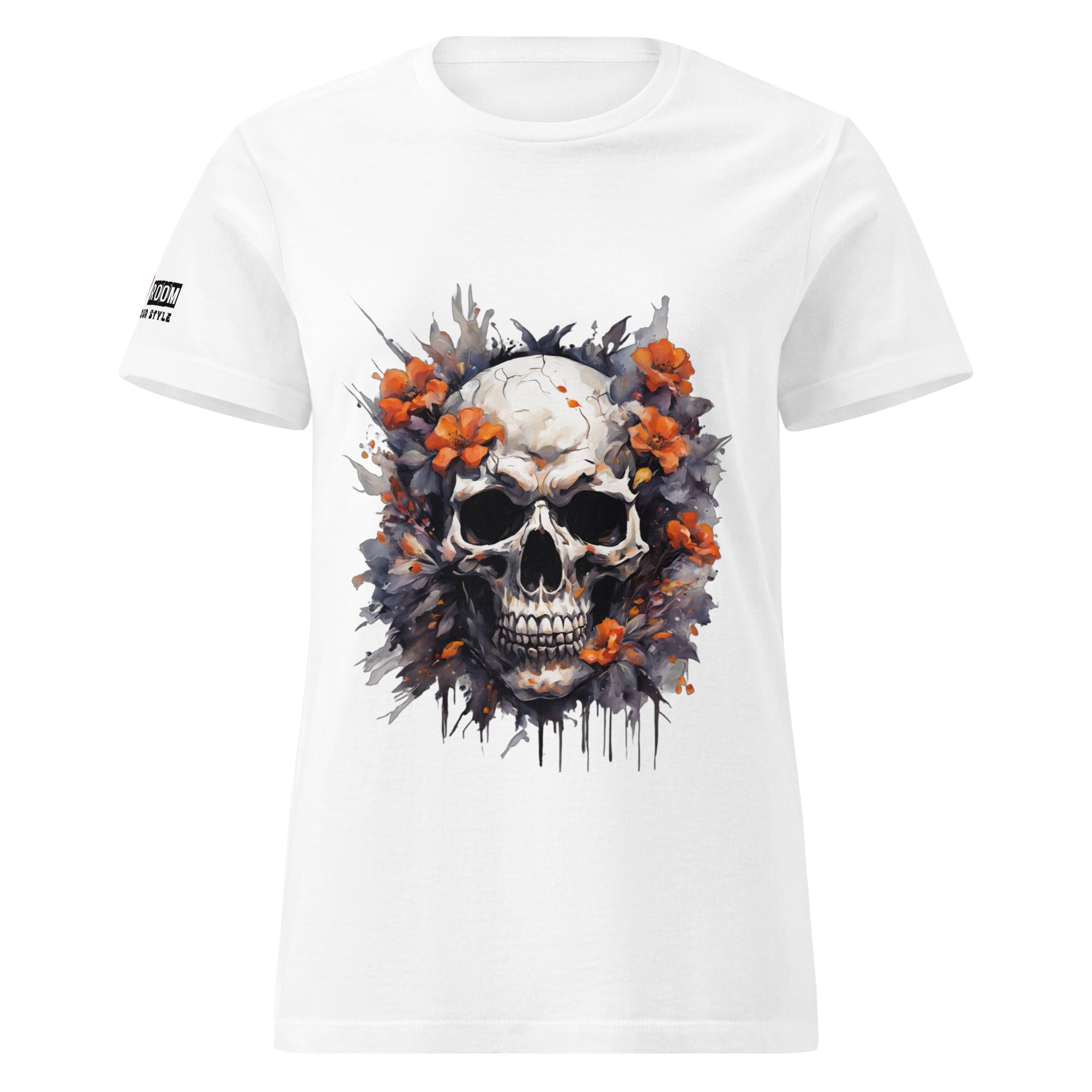 T-shirt femme biker Flower Skull 5 - The 66 Room