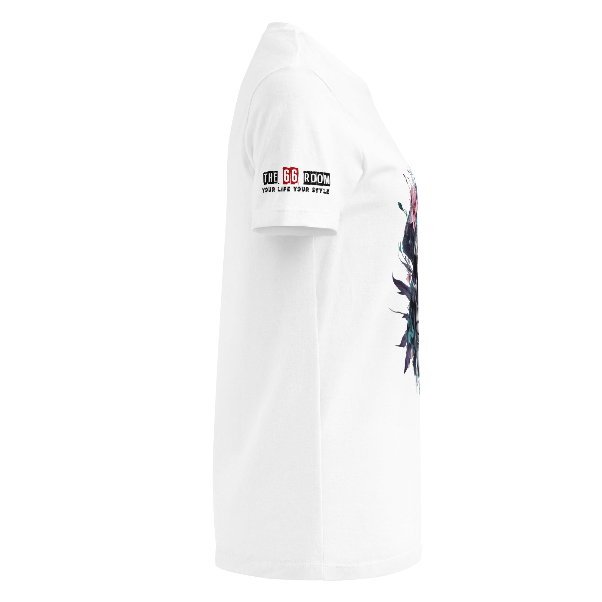 T-shirt femme biker Flower Skull 4 - The 66 Room