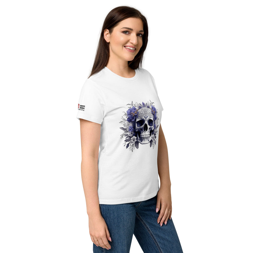 T-shirt femme biker Flower Skull 2 - The 66 Room