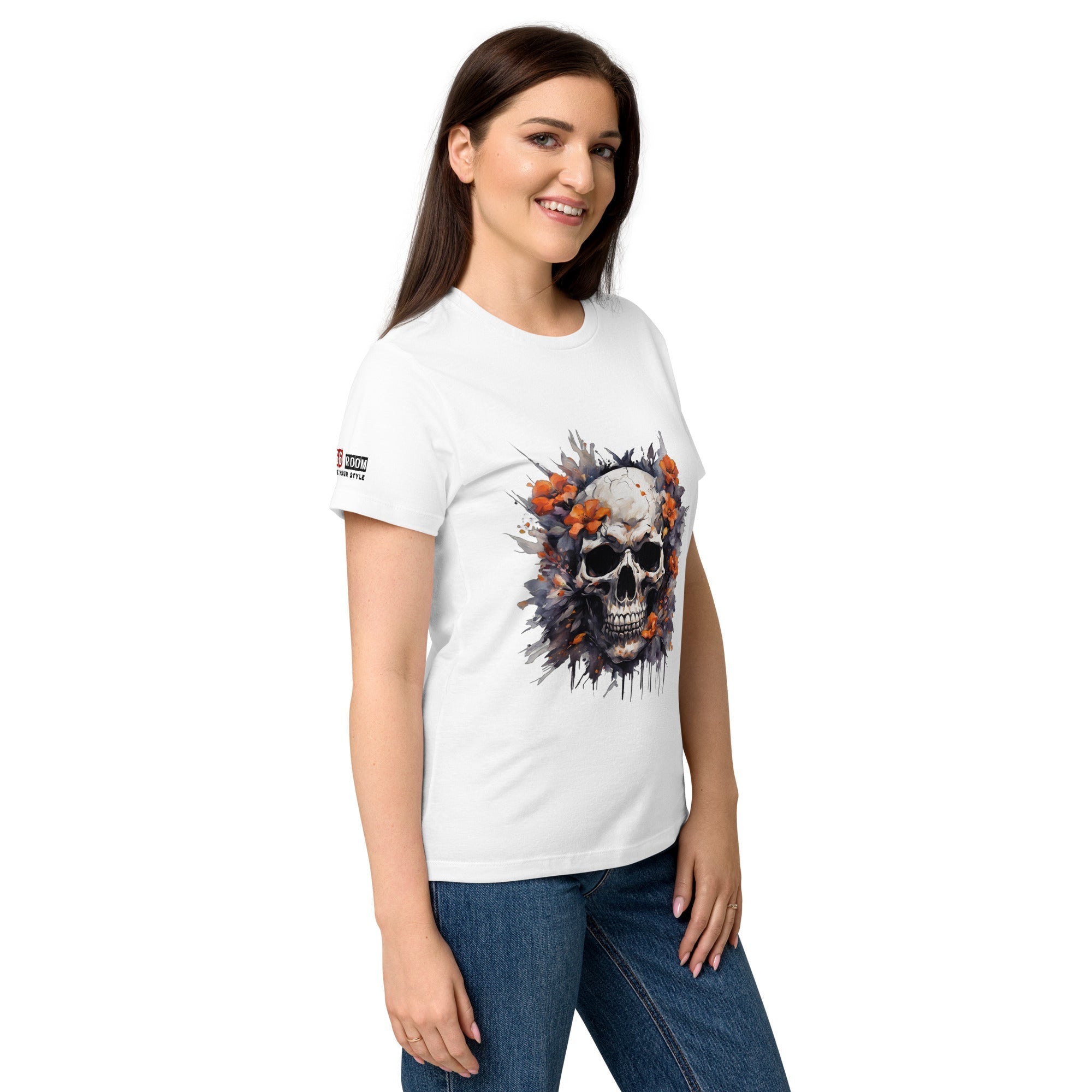 T-shirt femme biker Flower Skull 5 - The 66 Room